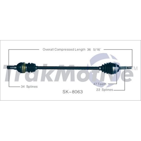 Surtrack Axle Cv Axle Shaft, Sk-8063 SK-8063